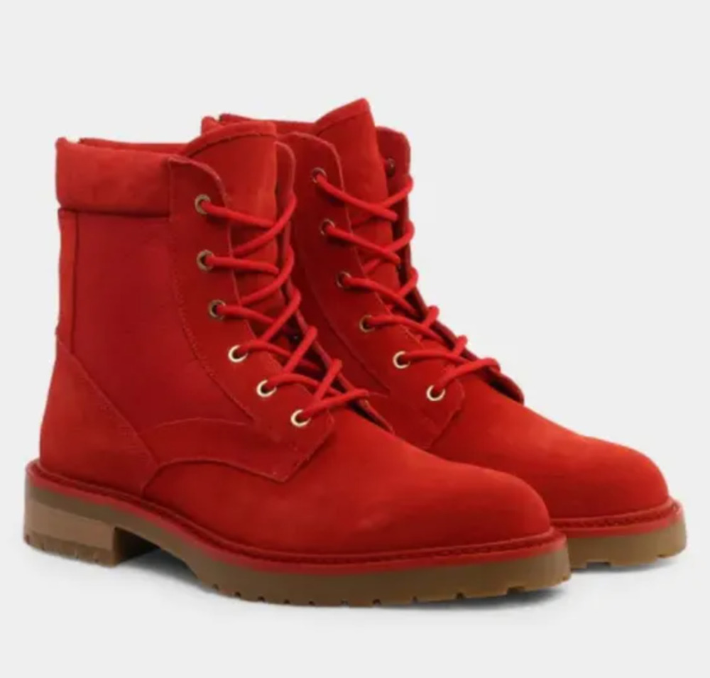 Saint Morta Mens Legion Ankle Combat Boots Size 8 EU 42 Red Gum Suede NIB